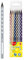 KEYROAD Buntstifte Metallic Dreikantform - 6 Stück/Mischfarben/Erwachsene und Kinder/Schwarzes Holz/Loch zum Aufhängen, KR971869