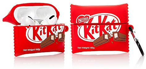 YIGEYI Airpods Pro - Custodia in silicone compatibile con gli Airpods Pro Case Cover per cartoni animati 3D Carino divertente [Serie di snack divertenti] (Kitkat)