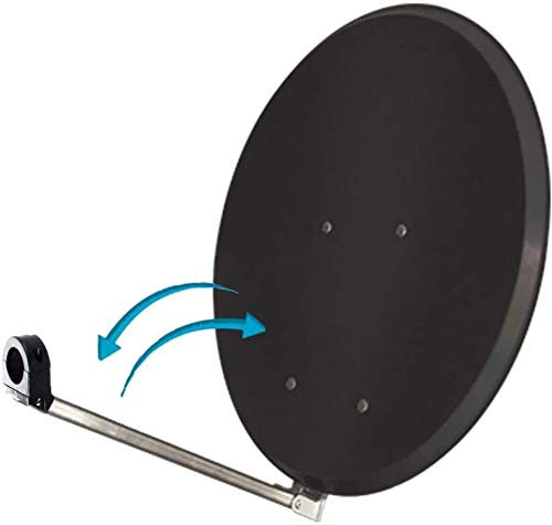 Parabole Satellite Acier Gris Anthracite 65cm Click-Clack PREMONTEE Support Pliable Repliable
