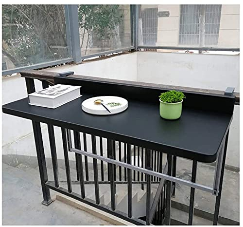 YZJJ Outdoor Side Tables Balcony Table Floating Shelves Balcony Hanging Table with Adjustable Height Portable Balcony Bar Table for Railings Outdoor Wall-Mounted Floating Desks for Small Spaces