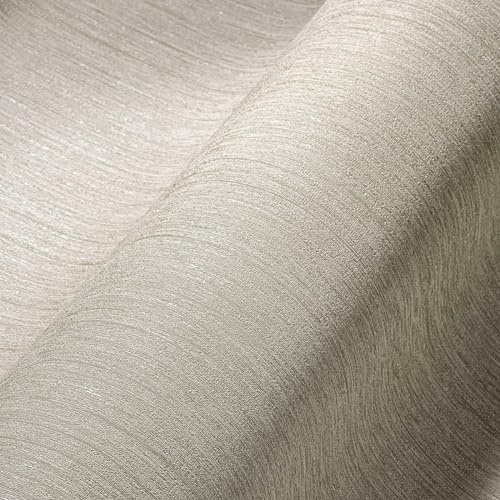 A.S. Création Livingwalls Unitapete The BOS Tapete einfarbig unifarben Vliestapete beige braun mit Glitzereffekt fein strukturiert 380991