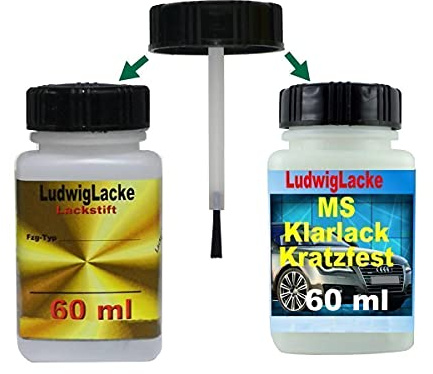 Rauchsilber 702 Lackstift Set für Mercedes je 60ml Autolack & Klarlack