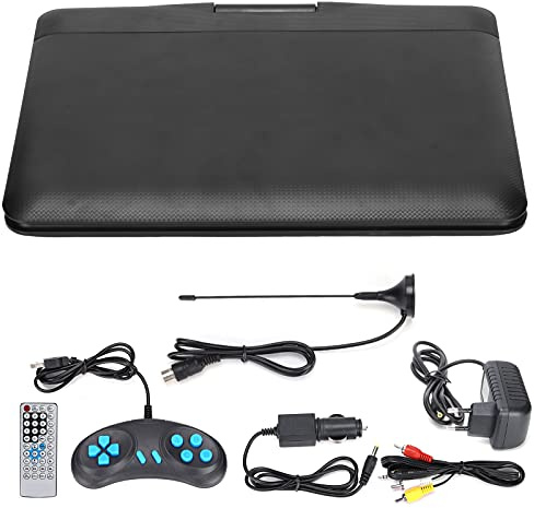 Cuifati Mobiler DVD-Player, Unterstützungsspielfunktion, Intelligente Abschaltspeicherfunktion, Geeignet für ältere Menschen, Kinder, Mittleres Alter, Junge Leute.(Schwarz)