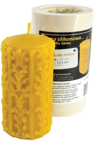 LYSON Kerzengießform Silikonform Walze Zylinder mit keltischem Motiv Höhe 13,5 cm Silikon Kerzenform für Sojawachs, Bienenwachs, Gips, Seifer, Aromatherapie Kerzenherstellung Bienenwachskerzen