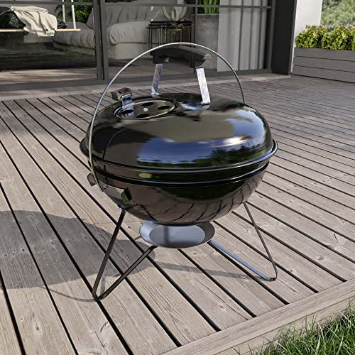 Garden Vida Kansas BBQ Grill Small Freestanding Barbecue Garden Outdoor Portable Picnic Party Camping Black