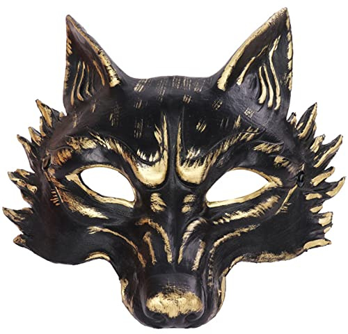 cityfly Wolf Halbgesichtsmaske Halloween Wolf Cosplay Kostüm Party Masken Maskerade Karneval Festival Zubehör Wolfsmaske