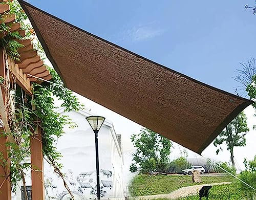 Telo Ombreggiante, Vela Parasole Tenda A Vela per Esterno Rete Ombreggiante Ombra Anti-UV 90% Permeabile Tessuto Ombreggiante Traforato Protezione Delle Piante Fienile Canile,brown-4x5m