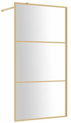 Paroi de douche avec verre ESG transparent doré 100x195 cm