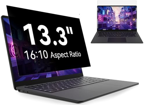 Blickschutzfilter 13,3 Zoll (33,8 cm), 16:10 Optik für Laptop | Abnehmbarer Displayschutz (287 mm x 179 mm), Anti-Spionage-Film, blau, kompatibel mit HP/Dell/Acer/Lenovo/Samsung/Sony