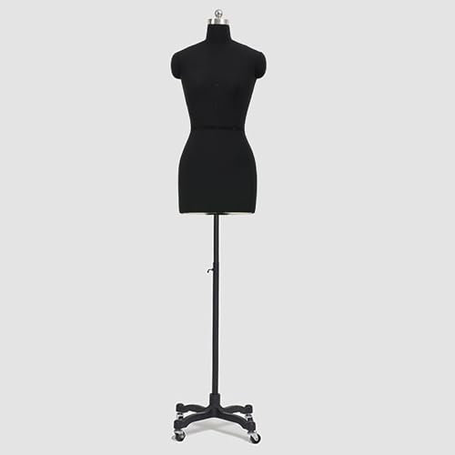 Rozhuhro Höhenverstellbar Mannequin, Schaufensterpuppe Torso weiblich, Mannequin Büste, Deko Mannequin, für Bekleidungsgeschäft Kleider,2,E