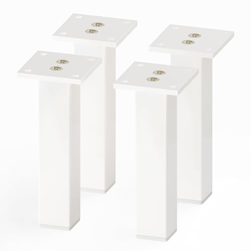 Sossai® Exklusiv small - Aluminium Möbelfüße | E3MF | 4er Set | Höhe: 150mm | Farbe: Weiß