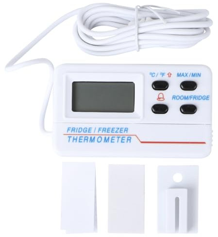 IMIKEYA 3stücke Thermometer Tiefsttemperaturalarm Präzises Kühlschrankthermometer Für Innen Und Außeneinsatz Energiesparend Und Genau Für Lebensmittelüberwachung Weiß