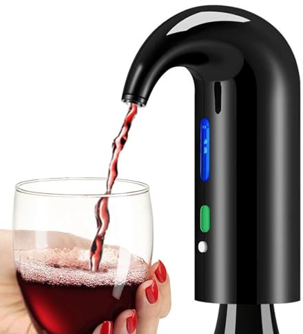 Electric Wine Aerator Pourer,Wine Decanter Pump Dispenser Set Stopper Multi-Smart Automatic Filter Wine Dispenser With Silicone Catheter For Beginner Enthusiast ( Color : Black , Size : 16.5*11.5*6cm