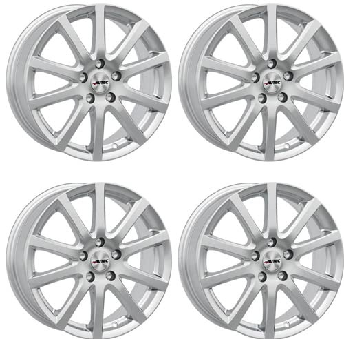 4x AUTEC Felgen Alufelgen SKANDIC 7.0x17 ET18 4x108 Brillantsilber kompatibel mit Peugeot 1007 2008 206 207 208 3008 307 308 5008 Partner