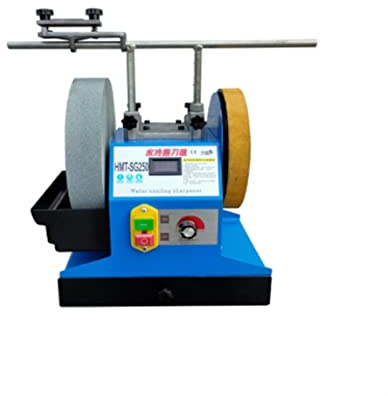 Nasspoliermaschine, Trockene und nasse Wasserschleifmaschine Haushalt Kleiner Industriegrad Desktopschleifmaschine Poliermaschine Messer Grinsen(Silver)