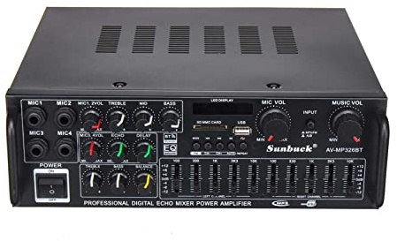 Amplificatore audio stereo, Amplificatore HIFI a 2 canali Riproduzione ad alta risoluzione Amplificatore subwoofer Amplificatore di potenza USB SD con telecomando per sistema home theater con altoparl