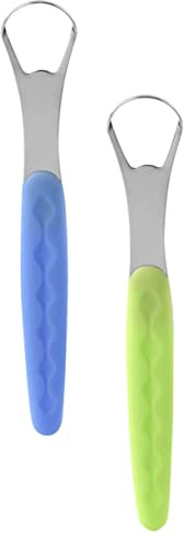 FOMIYES 2sets Puliscilingua Portatili per Uso Domestico Raschietto per Pulizia della Lingua Prodotti per Igiene Orale di Puliscilingua Riutilizzabili per Adulti