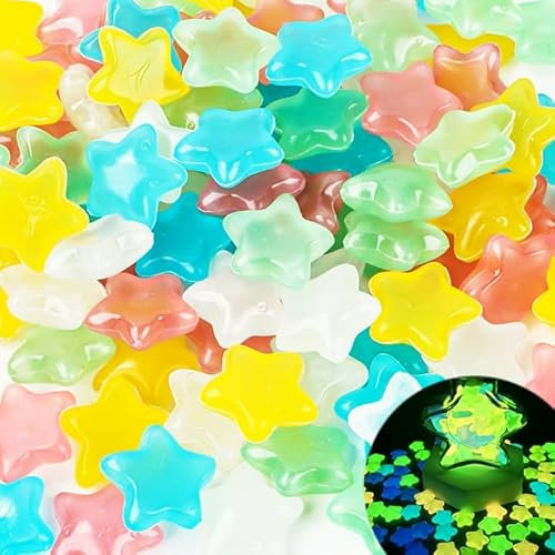 Piedras luminosas 100 piezas luminosas guijarros brillantes y brillantes guijarros decorativos para exterior jardín acuario guijarros brillantes que brillan en color negro