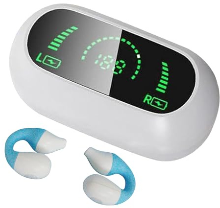 Genérico Cuffie Open Orecchio: Cuffie senza fili con clip, design di vestibilità resistente | a prova di sudore, capsula audio della batteria a lunga durata, Musica