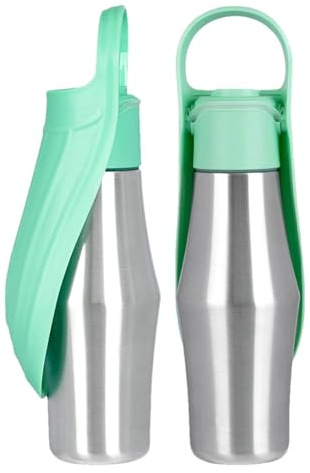 Gourde pour Chien avec Abreuvoir 750ml, Gourde Isotherme pour Chien Promenade, Bouteille d'eau Portable pour La Plupart des Tailles De Chiens