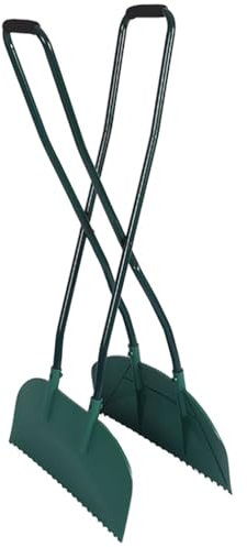 Rastrello per foglie, con manico lungo, strumento leggero per la rimozione di rifiuti da cortile, foglie, erba tagliata e raccolta della spazzatura