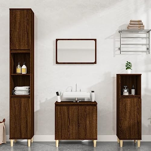 LLEZKBR Ensemble de meubles de salle de bain 3 pièces en chêne marron