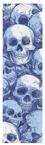 voucong Lustiges Skate-Board-Griptape mit Totenkopf-Motiv, reißfest, für Profi-Roller, 84 x 22,9 cm, Zubehör für Patinetas