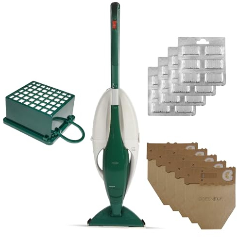 GREENELF Scopa Elettrica Folletto VK 130 - Aspirapolvere Folletto RIGENERATO, Pronta all’Uso con Spazzola Standard + 2 Anni di Sacchetti | Potente Modello Ricondizionato, Testato e Garantito 24 Mesi