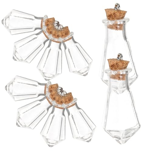 Hemobllo 10 pièces Lot de Mini Bouteilles Verre Transparent avec Bouchon Liège Fioles Décoratives pour DIY Bocaux de Rangement et Bouteilles à pour Créations Artisanales et Décorations