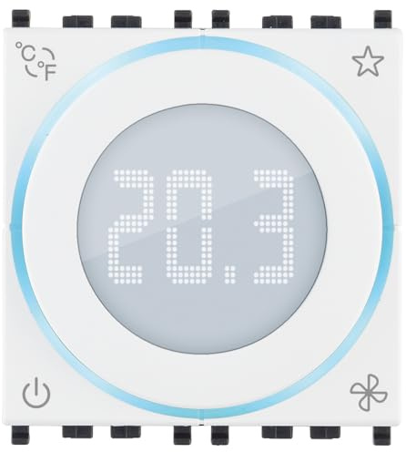 Vimar 02974.B Termostato IoT a rotella, compatibile con Alexa, Google Home e IFTTT, retroilluminazione regolabile, ingresso sensore esterno, da completare con placche Eikon, Arké, Plana, Idea