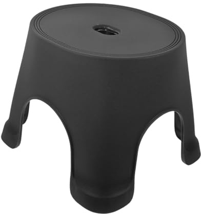 TOYANDONA Marchepied Antidérapant en Plastique PP Noir, Escabeau Ménager | Tabouret Salle Bain et Toilettes, pour Garçon et Filles, Format Grand 1 Pièce, Facile à Transporter Ranger
