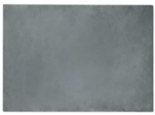 QJBSAVVA Flokati Tapis en fourrure de lapin synthétique anthracite - Grande surface - 200 x 280 cm - En polyester doux - Design moderne pour salon, chambre à coucher, couloir