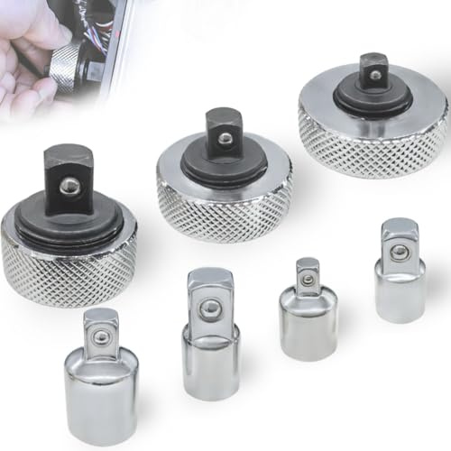EATBALE Llave de trinquete para palma Mini juego de trinquete (1/2'', 3/8'', 1/4) Llave de trinquete de mano Adaptador de enchufe cuadrado Reversible Mano Stubby Pivot Llaves de tapa para espacios