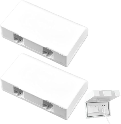 Plug Socket Covers UK, 2 Pcs 86mm Double Socket Covers, White Sockets Covers Ensuring Safety for Infants, Young Children and Pets (Double Socket, White)