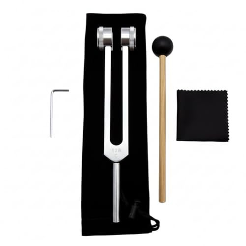 128Hz Stimmgabel für Heilung gewichtet C128 mit Schlägel Professionelles Klangtherapieinstrument Yoga Meditation Zubehör