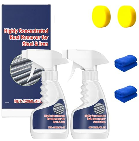 Générique Dissolvant De Rouille Puissant De 120 ML, Puissant Dissolvant De Rouille pour Métal, Highly Concentrated Steel Rust Remover, Multifonction, pour Voiture, Outils Et Surfaces Métalliques