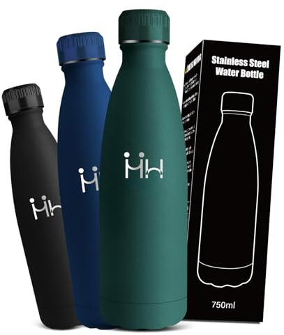 Botella Termica 750ml, Botella Agua Acero Inoxidable, sin BPA, Cantimplora Acero Inoxidable, A Prueba de Fugas, Garrafa Termica, Aislamiento al Vacío, Botellas para Oficina, Cámping, Gimnasia