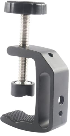 SHINEOFI C klemme Stabile Tischhalterung mit Schnellverschluss aus Aluminiumlegierung Multifunktionale Schwarz für Indoor Fotografie und Videoaufnahmen für Kameras und Taschenlampen
