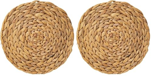 Set of 4 NATURAL Water Hyacinth WEAVE PLACEMATS Tablemats BY CREATIVE TOPS (Confezione da 2)