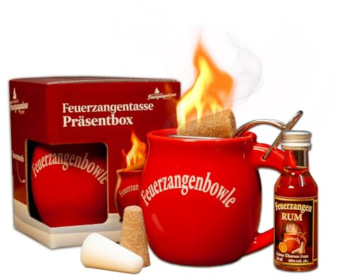 Feuerzangentasse 1er-Set, mit Rum, Rot - für Feuerzangenbowle