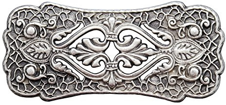Unbekannt Nickelfreie Gürtelschnalle „Veneter“ - echt-altsilberfarbig - rechteckig - 130x58mm - für einen Wechselgürtel mit Riemen von ca. 4cm
