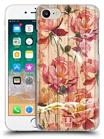 Head Case Designs Pivoines Mélangez Empreinte en Bois Coque Dure pour l'arrière Compatible avec Apple iPhone 7/8 / SE 2020 & 2022