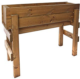 Medium Raised Wooden Trough Garden Planter - Herb Plant Flower High Wood Container - Vegetable Trough on Legs