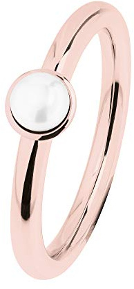 Ernstes Design Evia Ring R491 Perle Edelstahl vergoldet Vorsteckring