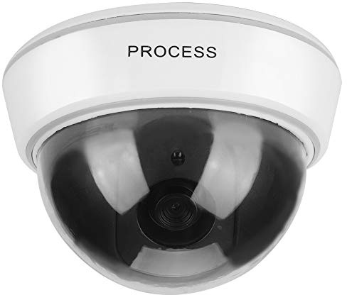 ASHATA Dummy Kamera,Dummy Dome Kamera Rote Blinkende LED-Licht Simuliert Sicherheitskamera,Innen Außen Fake Überwachung Dummy Kamera Fake Camera für Haus/Freien