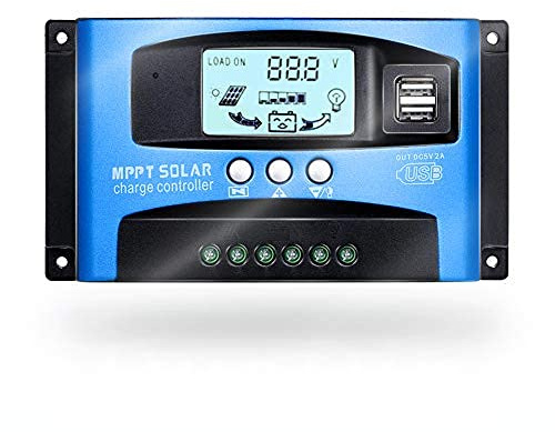 SolaMr 40A Solarladeregler 12V/24V Solarpanel-Batterie Laderegler mit LCD-Display und Doppeltem USB-Anschluss - 40A