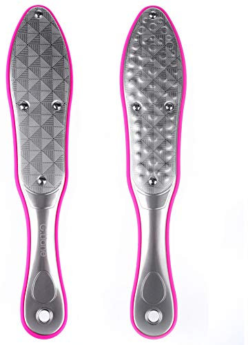 G.Liane Pediküre Hornhautraspel Fußfeile - Fuß Raspel Doppelseitig - Schwielen Entferner Professionelles Fußpflege Werkzeug aus Edelstahl - Feile für Extra glatte und schöne Füße (Rosa)