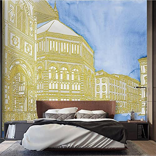 Frtmsticker Papier Peint Autocollant Murale 3D Célèbre Maison De Construction Papier Peint Photo 3D Enfants Chambre 3D Murale Pvc Autocollant Wall Art Garçon Fille Chambre Affiche Murale 300X200Cm