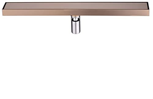 MMBBOD Duschrinne sehr Flach Edelstahl Unsichtbar Bodenablauf Badezimmer Ablaufrinne Duschablauf Duschabfluss Duschablaufrinne Badablauf Flache Decke mit Geruchsstop, Haarsieb, Roségold