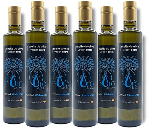 ORO DEL OLIVO Aceite Oliva Virgen Extra - Aceite Premium | Calidad Gourmet | Aceite Primera Cosecha | PREMIADO | 100% Aceituna Alfafarenca | Cosecha Temprana (6 x 500 ml)